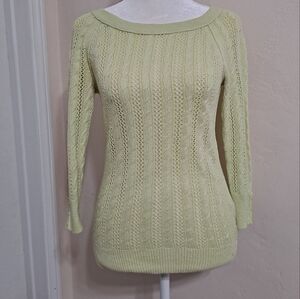 American Eagle Cable Knit Sweater Light Green Casual Size Small Petite